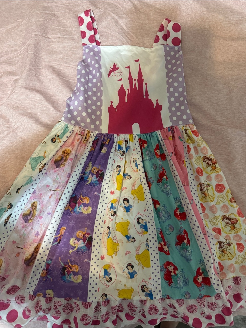 Girls Multicolor Disney Princess Patchwork Dress